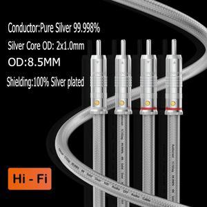 IC102AG Audiocrast 순은 RCA 케이블 HiFi 오디오 인터커넥트 솔리드 PSS 순은 코어 와이어 은도금 플러그