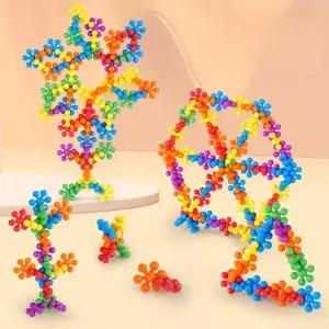 800개 눈꽃 블럭 세트 장난감 눈송이 원자 분자 블록 바른키즈 사고력발달 리빙박스 놀이