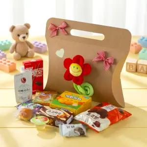 스마일꽃 간식 상자 과자 10종세트 기념일 수능 답례품 입학 졸업 선물