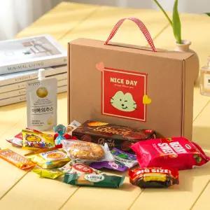 크라프트 손잡이 선물상자 3호 간식 16종 기프트상자 과자선물세트