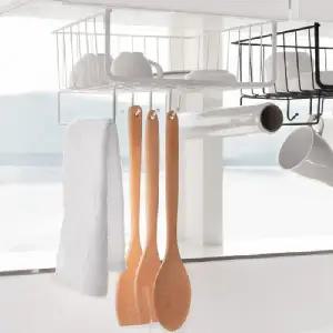 ( )BS 다용도 걸이 선반 고리형 흰색 언더선반 싱크대 컵선반 정리대 주방선반 조리도구 건조