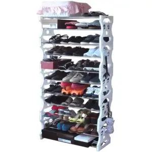 간편조립식 오픈형 11단 신발장 smile 정리 활용 하이힐 2배