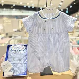 [압소바](신세계 사우스시티)[출산 / 백일선물 2종] 펠레 반소 우주복 +양말 // A1310609 블루