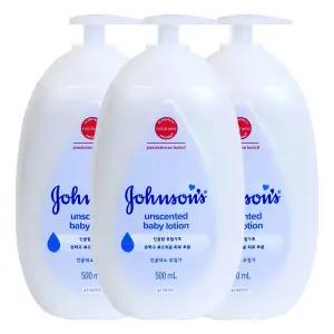 존슨즈 베이비 로션 화이트 500ml X 3개 크림 바디 순한 보습 아기 목욕용품
