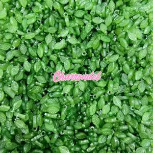 [10개]관통형 5x10mm 아크릴 나뭇잎 젤리 그린 3-508-21 비즈공예 팔찌재료