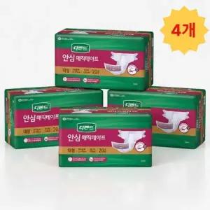 디펜드 안심 매직테이프형 재부착식 팬티 기저귀,대형,남녀공용,20개입,4개
