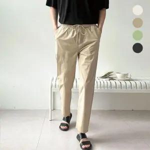 [아이에스이랩]여름 남자 허리밴딩 쿨링 스판 슬랙스 팬츠 I2SL021