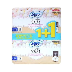 날개 학교 형 관공서 여성용품 순면생리대 소피 19+19P 2개 대형 내몸에순한면 형생리대 x 생리대 울트라