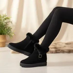 [옷자락]여성 겨울 데일리 스웨이드 앵클 부츠 털포인트