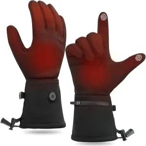 3가지 열 설정이 가능한 남성용 Rligofe 온열 장갑 라이너 하이킹 사이클링 스키 겨울 활동을 위한 얇은