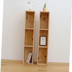 슬림 슬림3단 원목 삼나무 책장 좁은 소형 거실