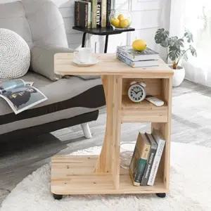 보조 침실 사이드 협탁 테이블 이동식 간이 소파 원목 삼나무
