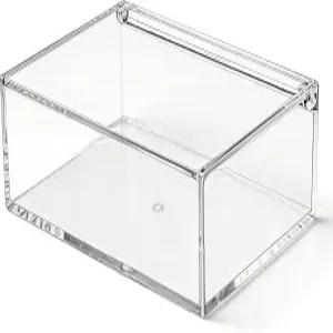 결혼식 부활절 보석함용 힌지 뚜껑 투명 디스플레이 사각 큐브 보관 정리함이 있는 키스유 아크릴 박스