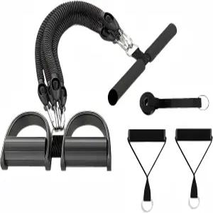 미끄럼 방지 손잡이와 발 스트랩이 있는 100LB 헤비 듀티 저항 밴드 세트 복부 다리 및 코어 훈련을 위한