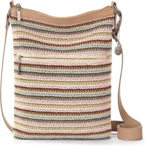 크로셰 소재의 삭 루시아 크로스바디 백 어깨끈 조절 가능한 컨버터블 지갑