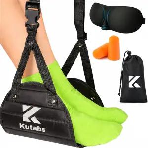 비행기 또는 여행용 베개용 쿠타브스 풋 해먹 및 휴식 슬립 마스크 이어 플러그가 포함된 궁극의 액세서리