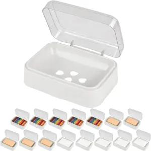 주방 샤워 학교 체육관용 휴대용 비누 케이스가 포함된 벌크 경량 플라스틱 바 홀더 상자에 뚜껑이 있는