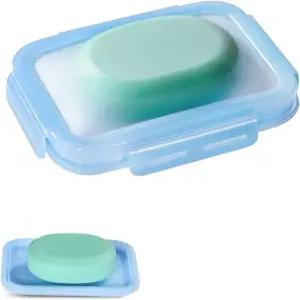 컴팩트 누수 방지 여행용 비누 케이스 배수층이 있는 실리콘 홀더 체육관 캠핑 및 욕실용 휴대용 바 상자