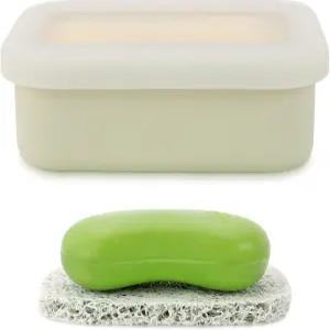 여행용 비누 케이스 누수 방지 용기 배수층이 있는 실리콘 상자 캠핑 헬스장용 깨짐 홀더오프화이트 일반