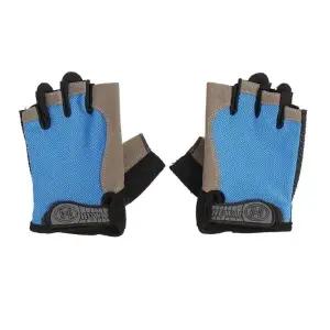 TBZ 스포츠 메쉬소재 찍찍이 반장갑(블루)