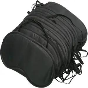 여행용 수면 게임 블랙을 위한 코 패드와 탄력 스트랩이 있는 12개 마스크 안대