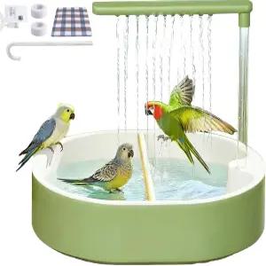 펌프가 있는 캐서린 자동 조류 목욕 케이지 실내용 잉꼬 새 앵무새 욕조 반려동물용 순환수 코카투