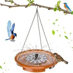 태양열 분수가 있는 AISITIN 15 행잉 버드 배스 3단 계단이 야외 볼 조류 목욕을 위한 급수대 급수기