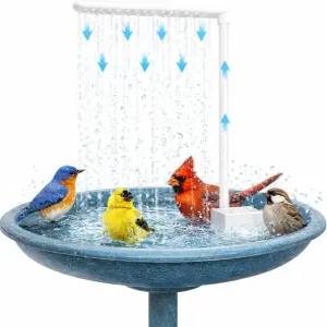 버드 배스 타월이 있는 샤워 파우치 분수 펌프 야외용 전동 야외 정원 장식