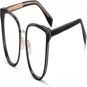 고양이 안경 블루 라이트 필터 클리어 렌즈 Tr90 사각 프레임 여성 아세테이트 템플