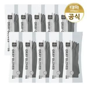 태화 컬러 고무장갑 중형 M 그레이 X 10개