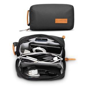 트립드 테크 백 오거나이저 5 u2014 폴리에스터 순정 케이블 전자 오거나이저 지퍼 5 9 5 가죽 파우치 블랙 3 코드 900D 여행