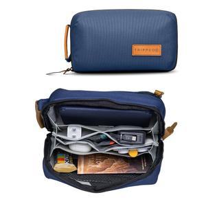 트립드 테크 백 오거나이저 u2014 9 5 3 5 5 전자 여행 파우치 900D 폴리에스터 순정 가죽 지퍼 케이블 코드 오거나이저 네이비