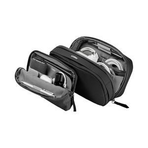 케이블 충전기 파워뱅크 u2013 컴팩트 가젯 백 및 휴대용 기술 보관 케이스(블랙)를 위한 탈착식 슬림 슬리브가 있는 Orbitkey 2 in 1 기술 액세서리 파우치