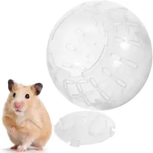 흰색 투명 플라스틱 무음 햄스터 공 1개 작은 동물을 위한 운동 슈가 글라이더를 스피너 달리기 쥐 저빌