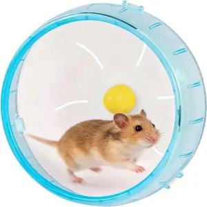 LuckyOpt 4.7 무소음 햄스터 휠 케이지용 조깅 운동 액세서리 황금 실크 시쯔 베어용 드워프 장난감으로