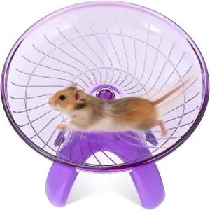POPETPOP 사일런트 햄스터 러닝 휠 7.08인치 플라스틱 운동 접시 저소음 디자인과 부드러운 가장자리를