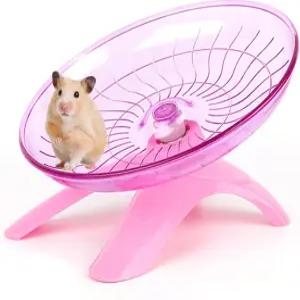 유안유통 핑크 사일런트 러너 햄스터 휠 7인치 조용한 스피너 플라잉 접시 운동 난쟁이 시리아 저빌 쥐
