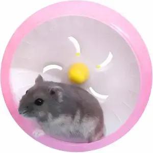 위시로터스 햄스터 러닝 휠 조용한 조깅 운동 장난감 케이지 액세서리 드로우 골든 실크 시즈 베어 핑크