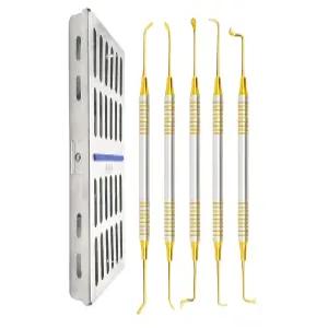 아트만 인스트루먼트 사인 키트 5개 - 정밀 뼈 이식용 스테인리스 스틸 카세트의 금도금 치과 임플란트