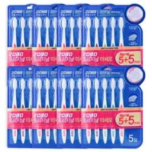 2080칫솔 애경 2080 오리지날 미세모 5+5 8개입 한박스