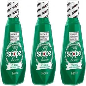 스코프 구강청결제 클래식 오리지널 민트 1.2온스 여행용 사이즈 팩 3개)