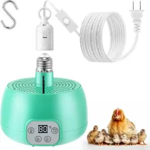 걸프뮤 1팩 치킨 쿱 히터 타이밍 열 램프 스마트 온도 조절 병아리 브루더 가금류 파충류 애완견 고양이를