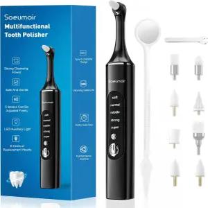 칫솔모 8개 LED 조명 5가지 속도 모드 가정용 및 여행용 치과용 폴리셔 개인 치아 관리 키트 청소 미백용