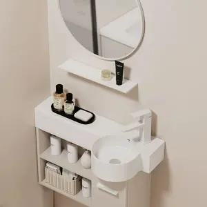 슬림 세면대 하부장 수납장 55롱 볼 캐비닛 수전 틈새 흰색 미니