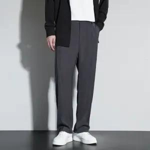 록쉬블몰 팬츠 면 블랙 남사친 봄 가을 캐주얼 소프트 정장 일자 통 와이드 HO3