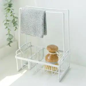 ( )BS 행거형 수세미 거치대 주방 정리대 싱크대 세제랙 물 받침대 다용도 칸막이 선반_24983897