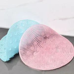 욕실 실리콘 발 세척 브러쉬 바닥 부착 매트 각질 제거 마사지 미끄럼 방지 원형
