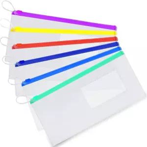 Timgle 200개 용 지퍼 파우치 휴대용 케이스 명함 홀더 클리어 칫솔 위생용품 사무실 경품 색상 랜덤 10 x