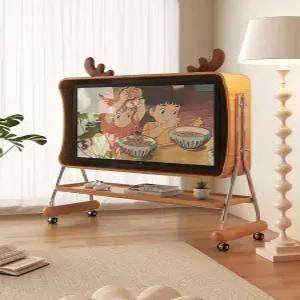 이동식티비장 TV거치대 레트로 스탠드 거실 침실용 85인치 인테리어