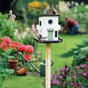 야외 조류 피더  스탠드 새 집 둥지 새장 안뜰 나무 방수